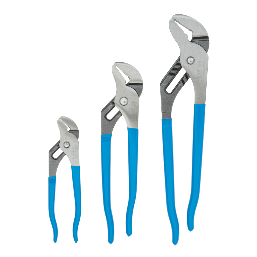 Channellock #GS-3 STRAIGHT JAW T&G PLIER SET-3 pc