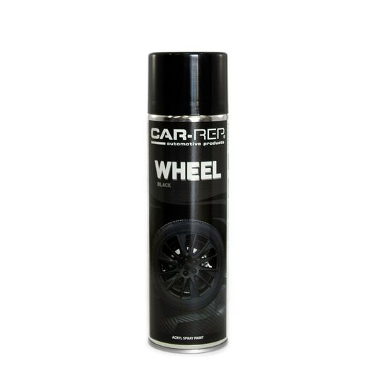 CAR-REP AEROSOL WHEEL PAINT BLACK ACRYL 500ML