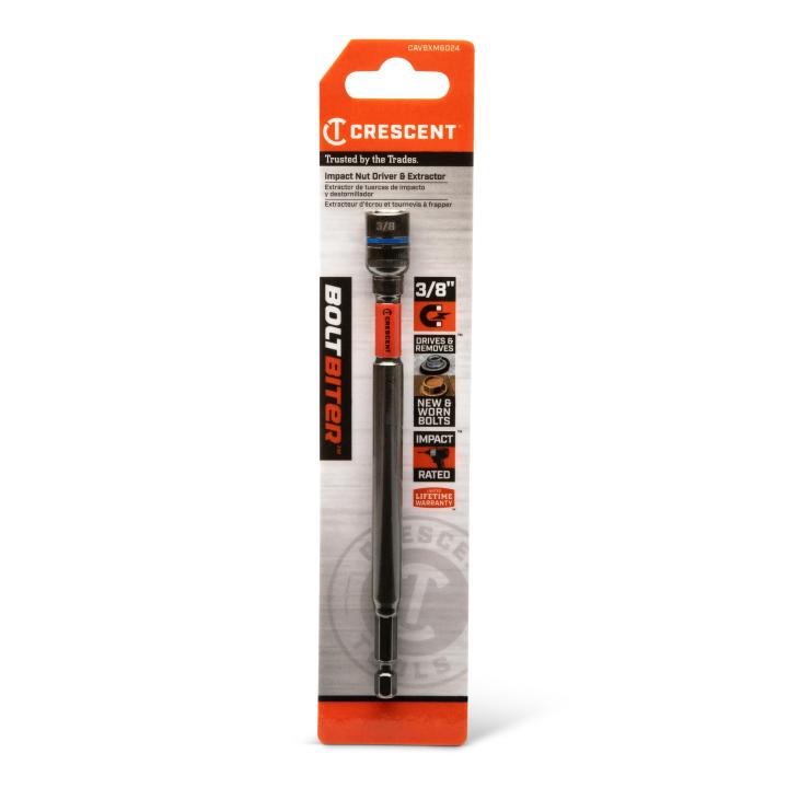 CRESCENT 3/8 X 6 BOLT BITER MAGNETIC IMPACT NUT DRIVER AND EXTRACTOR