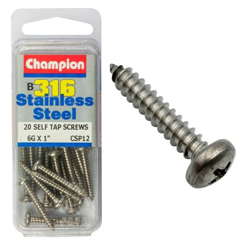 Champion 316/A4 S/Tap Set Screw - Pan 6G X 1 B