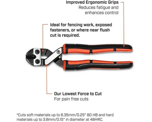CRESCENT 8-1/2 INCH COMPACT ANGLED WIRE AND BOLT CUTTER