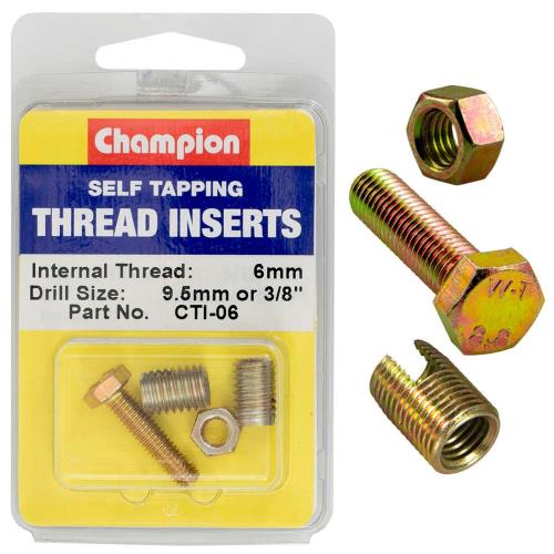 Champion S/Tapp. Thread Insert - M6 X 1.00mm -2Pk