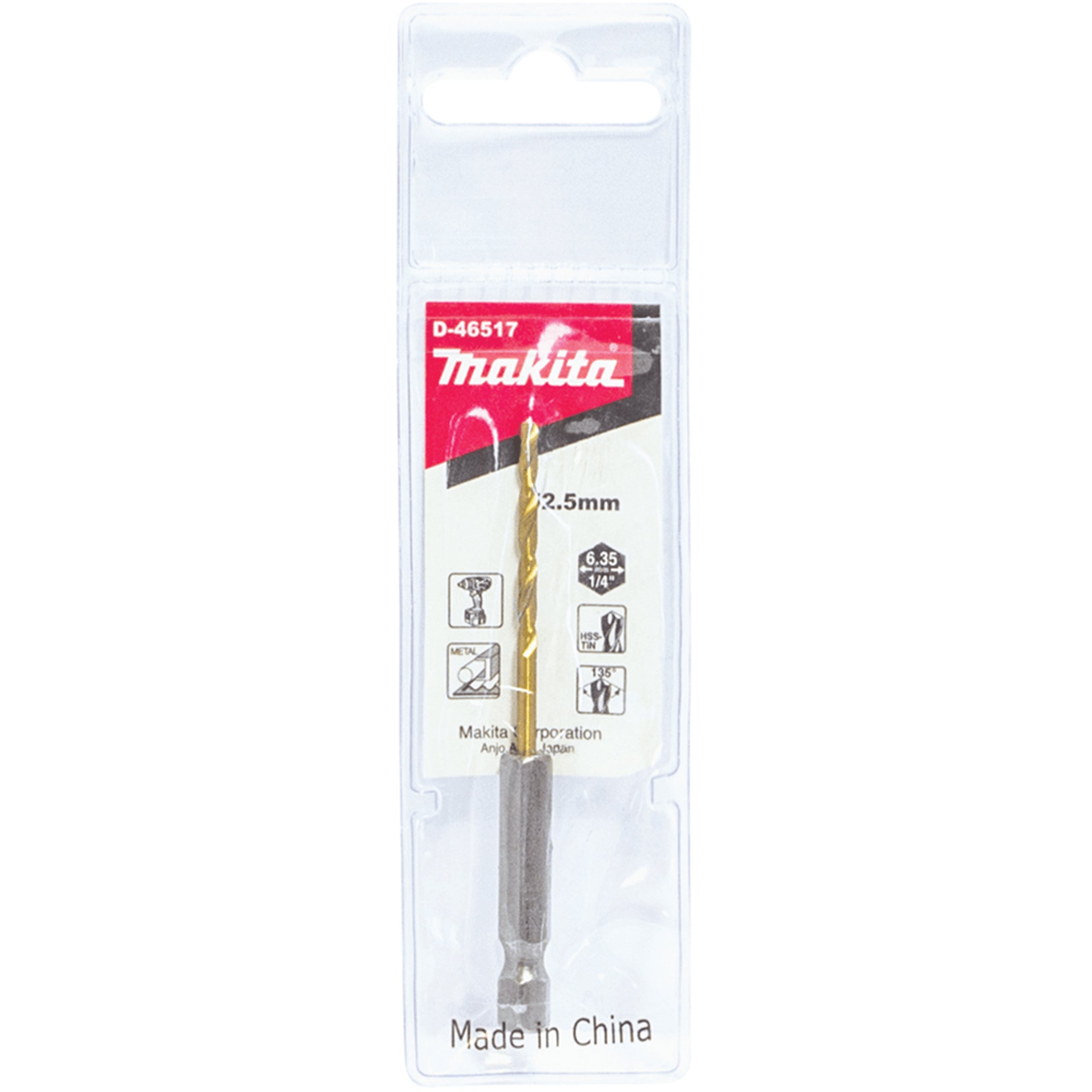 Makita DRILL BIT HSS 2.5mm 1/4Hex1PC