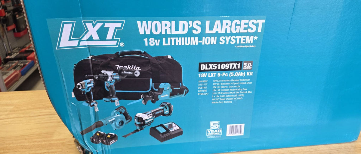 Makita 18V LXT 5 Piece Combo Kit 2x 5.0Ah