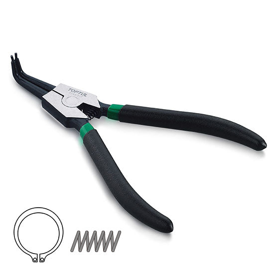 Toptul Plier Circlip Ext Bent Tip 9"