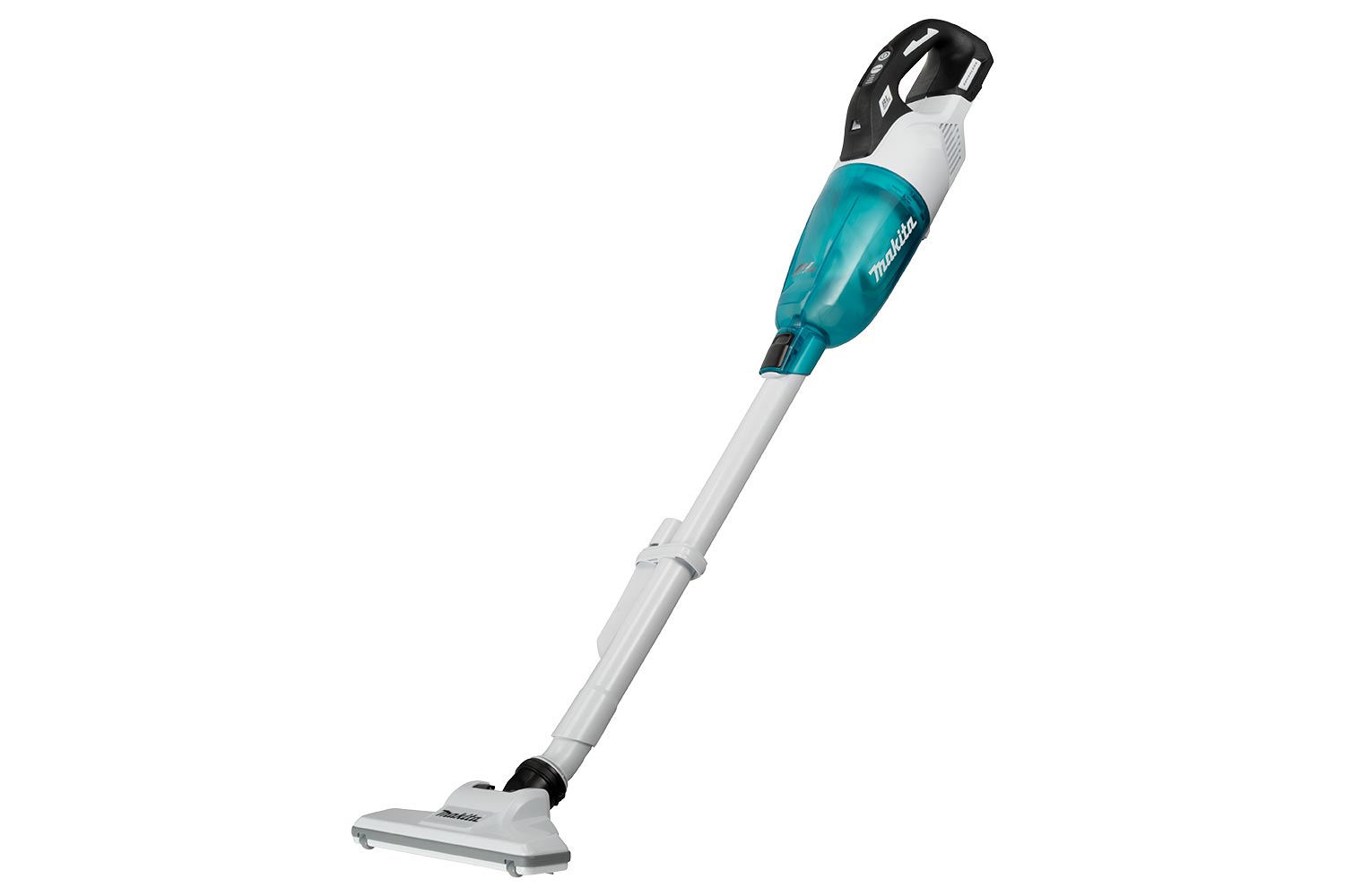 Makita DCL284 18V Brushless Stick Vacuum On Off White