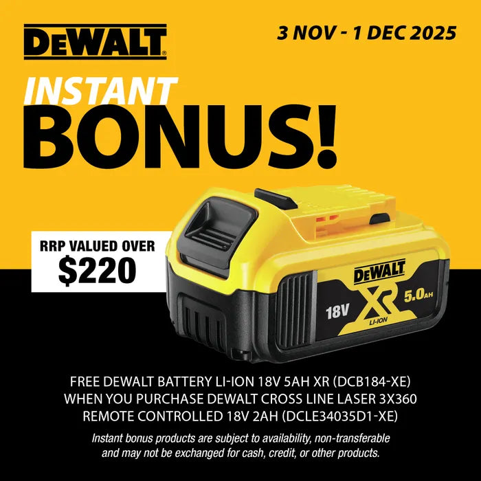 Dewalt 18V 3X360 REMOTE CONTROL GREEN LASER with free DCB184-XE