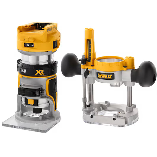 Dewalt 18V XR Li-Ion BRUSHLESS 8mm Router with Plunge Base - Bare Unit