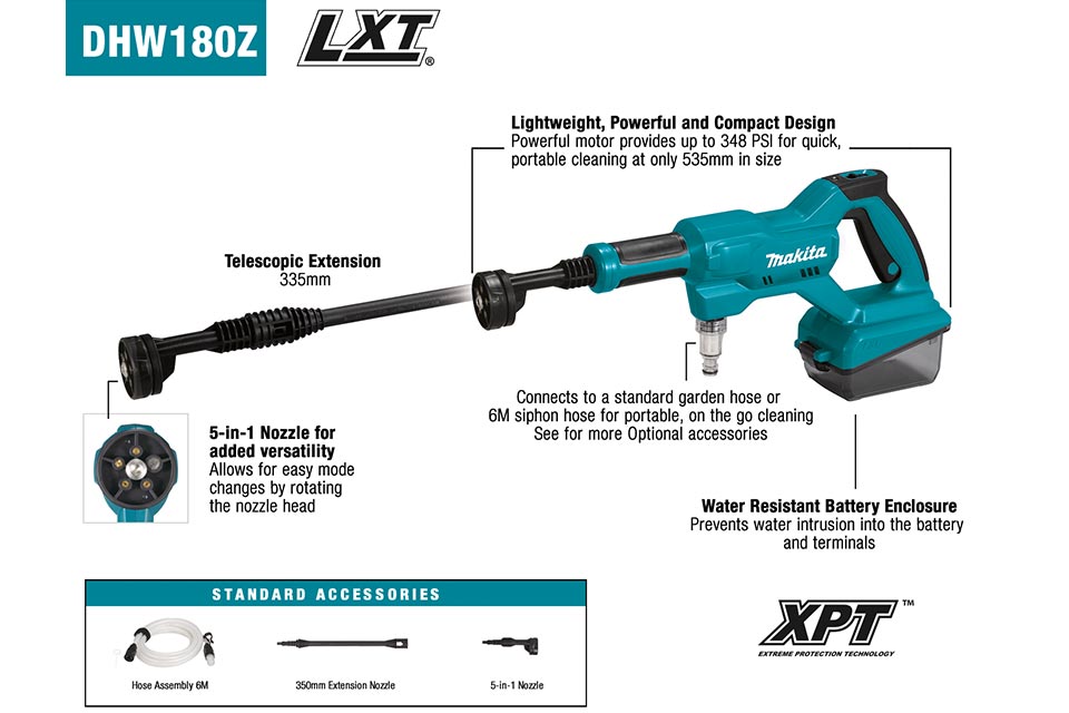 Makita 18V LXT 348psi Pressure Washer (3.0Ah) Kit