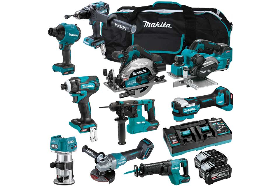 Makita 40Vmax XGT Brushless 10 Piece Combo Kit 2x 4.0AH