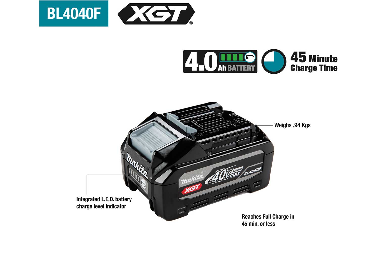 Makita 40Vmax Brushless 3-Pc. Combo (2.5Ah/ 4.0Ah) Kit