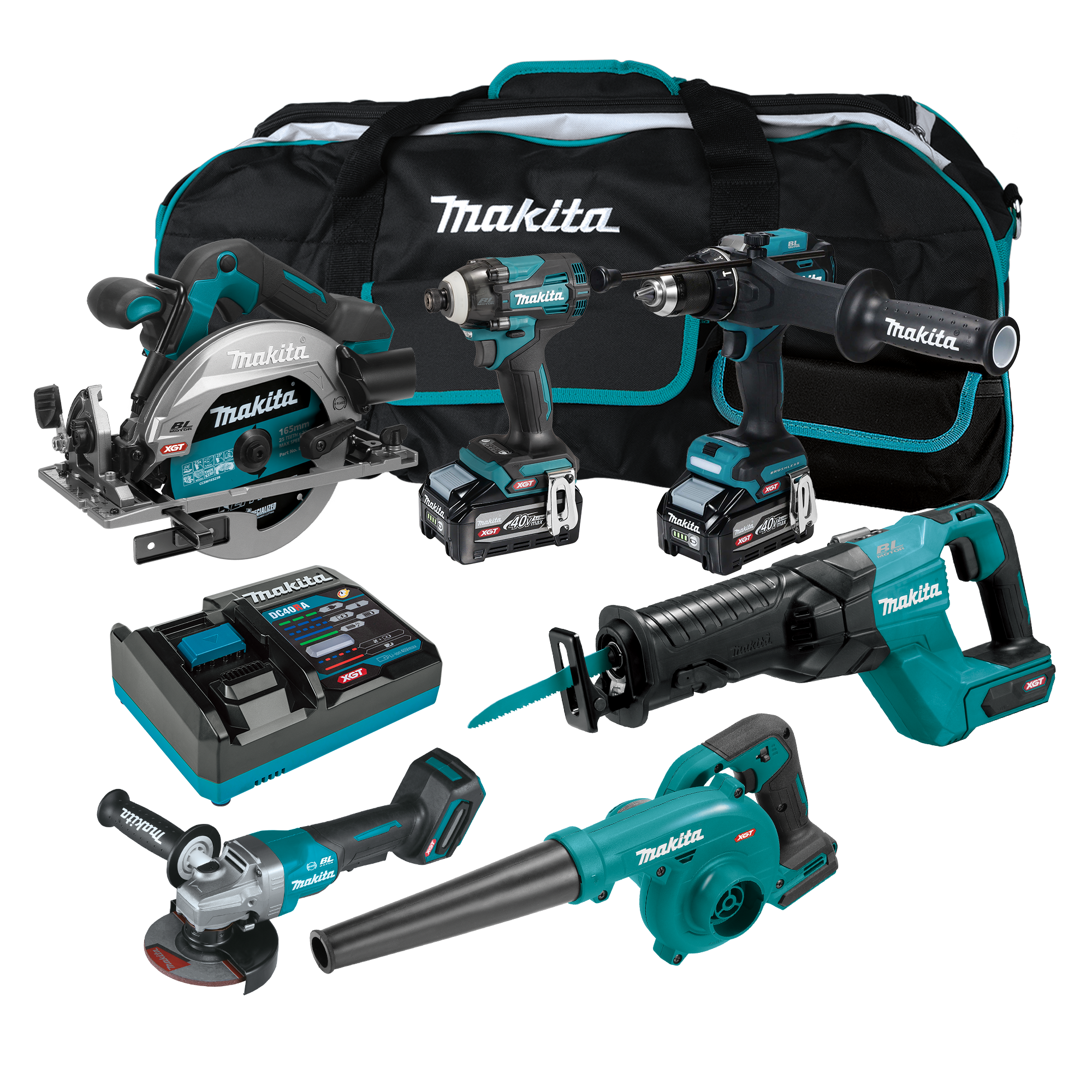 Makita XGT 6PC KIT GA013 2xBL4040F