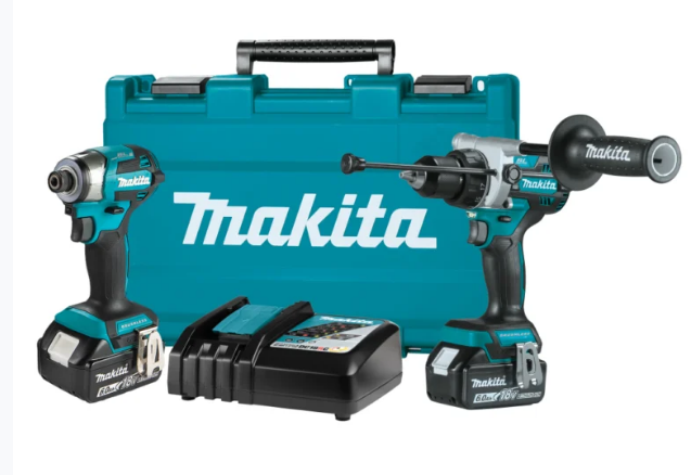 Makita 18V 18V LXT Brushless 2-Pc. Hammer Drill Driver / Impact Driver Kit  6Ah x 2
