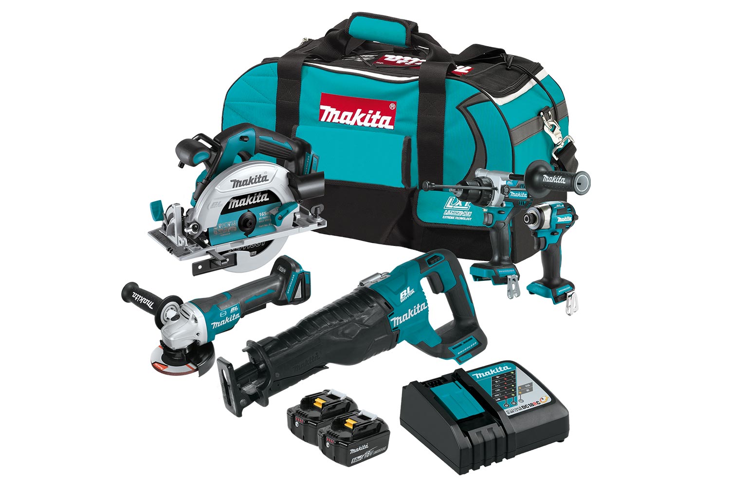 Makita 18V LXT 5PC 2x 5.0Ah Combo Kit