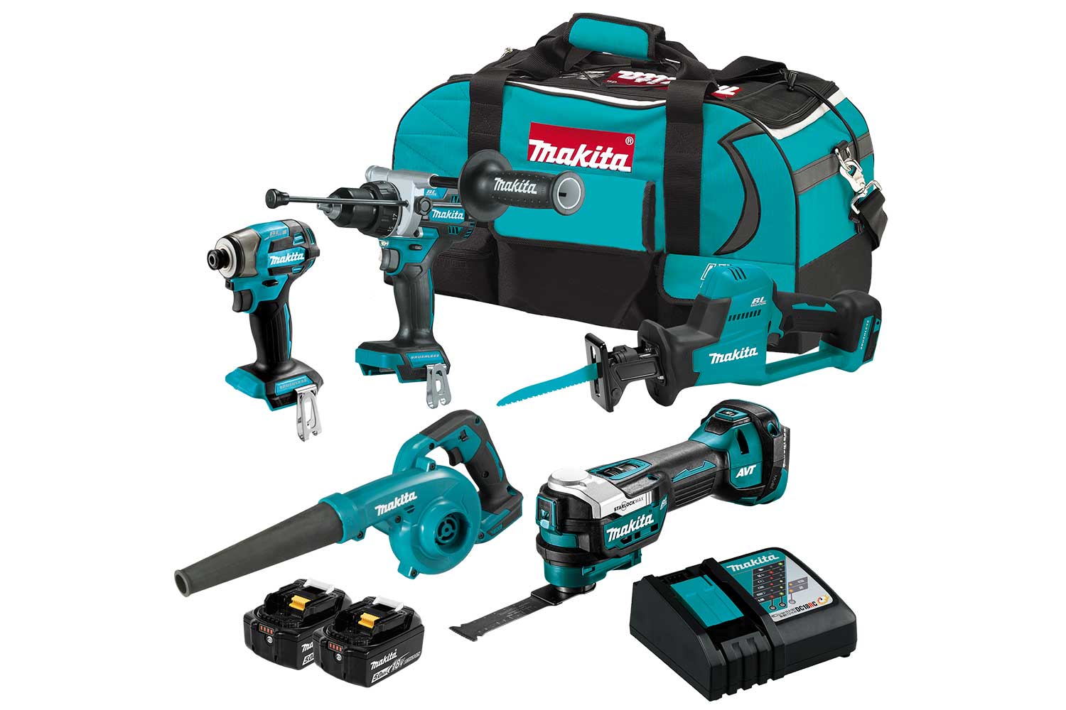 Makita 18V LXT 5 Piece Combo Kit 2x 5.0Ah