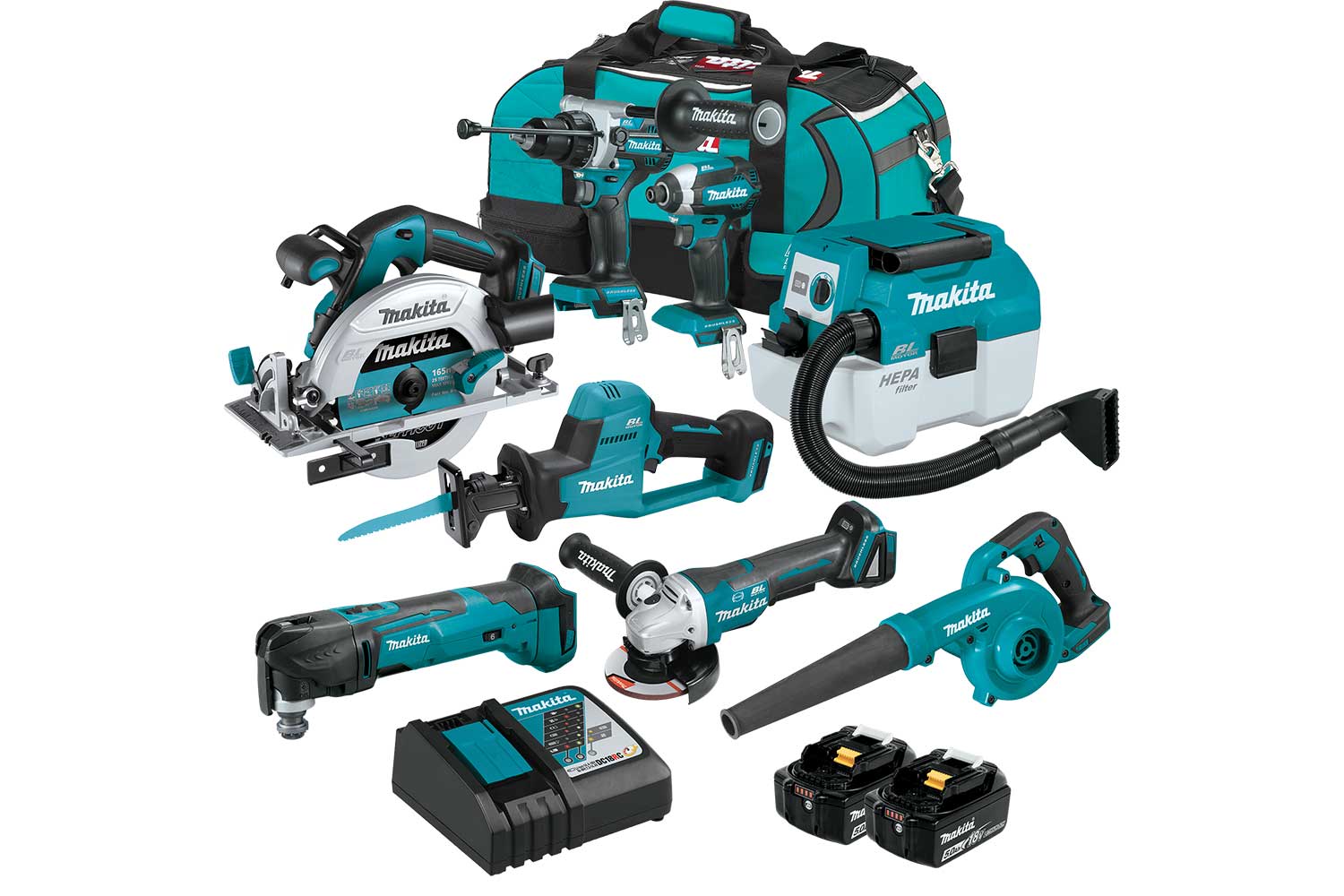 Makita 18V LXT Cordless 8-Piece 5.0Ah x 2 Combo Kit