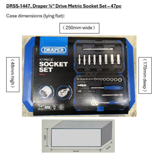 DRAPER 1/4 Inch Drive Metric Socket Set - 47pc