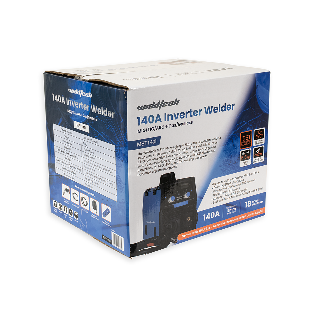 WT 140A Gas/Gasless Mig/Tig/Arc Inverter Welder