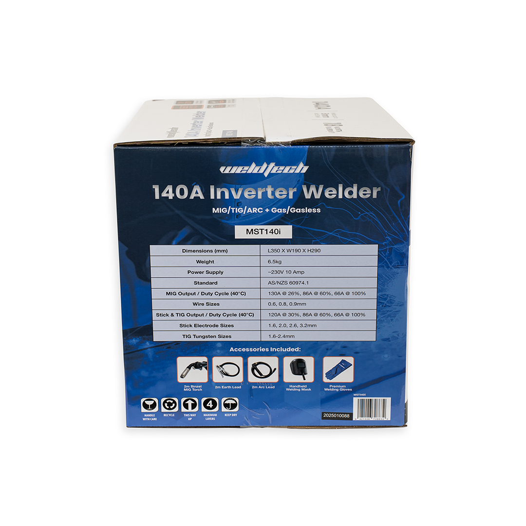 WT 140A Gas/Gasless Mig/Tig/Arc Inverter Welder