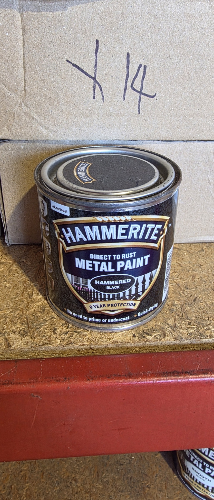 Damaged Tin Hammerite Hammered 250 mL Black