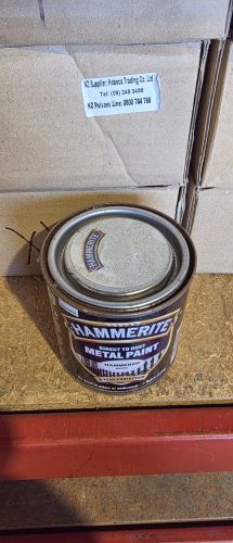 Damaged Tin Hammerite Hammered 250 mL White