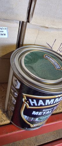 Damaged Tin Hammerite Hammered 750 mL Dark Green