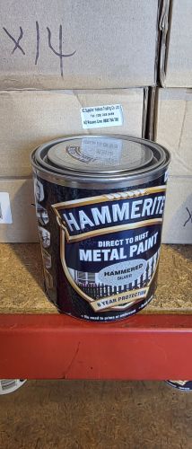 Damaged Tin Hammerite Hammered 750 mL Silver