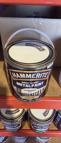 Damaged Tin Hammerite Hammered 2.5L White