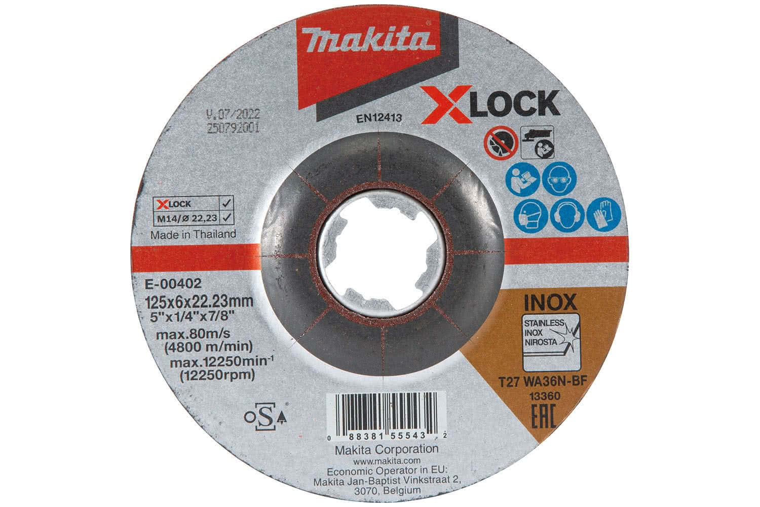 Makita GRIND DISC XLOCK 125x6 INOX