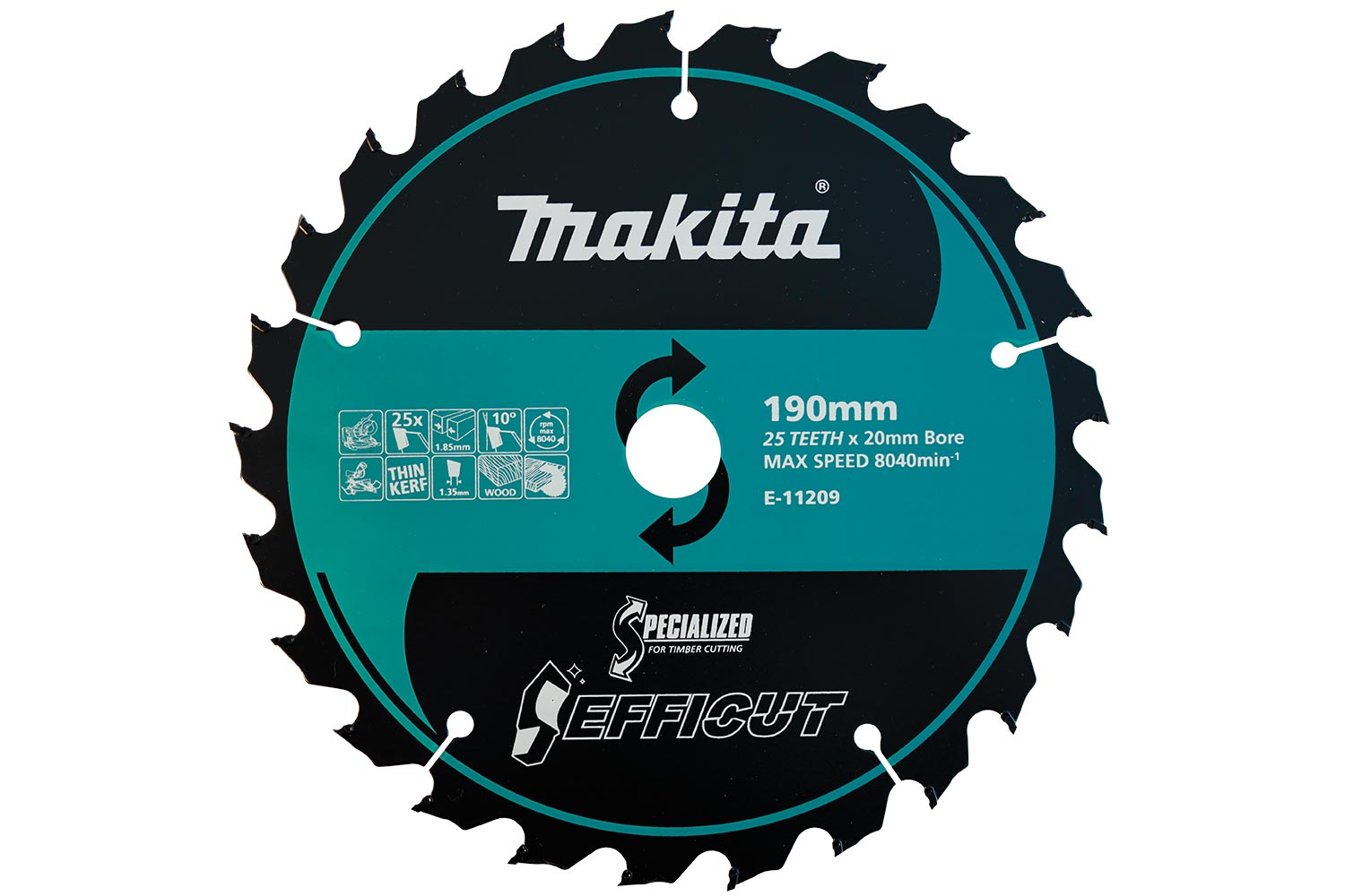 Makita 190mm x 25 Teeth x 20mm Bore Carbide tipped Saw Blade