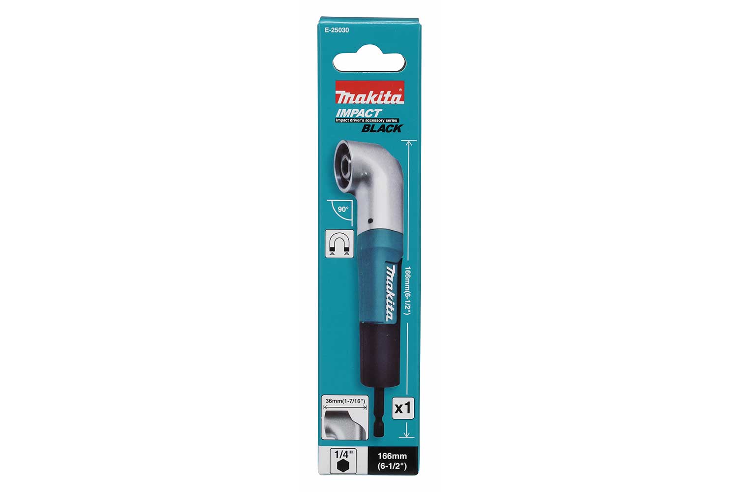 Makita Impact Black Right Angle Attachment 1/4" Hex