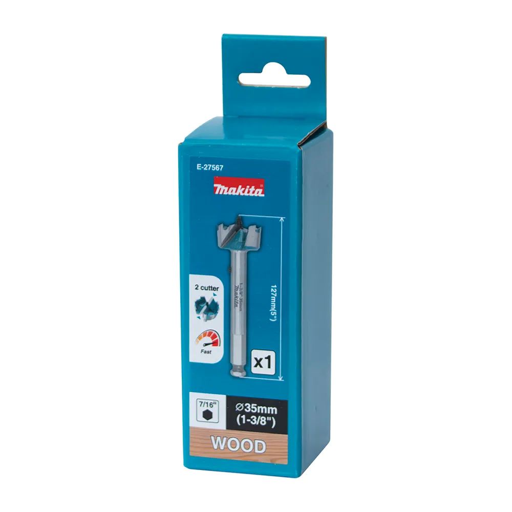 Makita Wood Self Feeding Bit with 7/16" Hex Shank 2 Flute 35mm