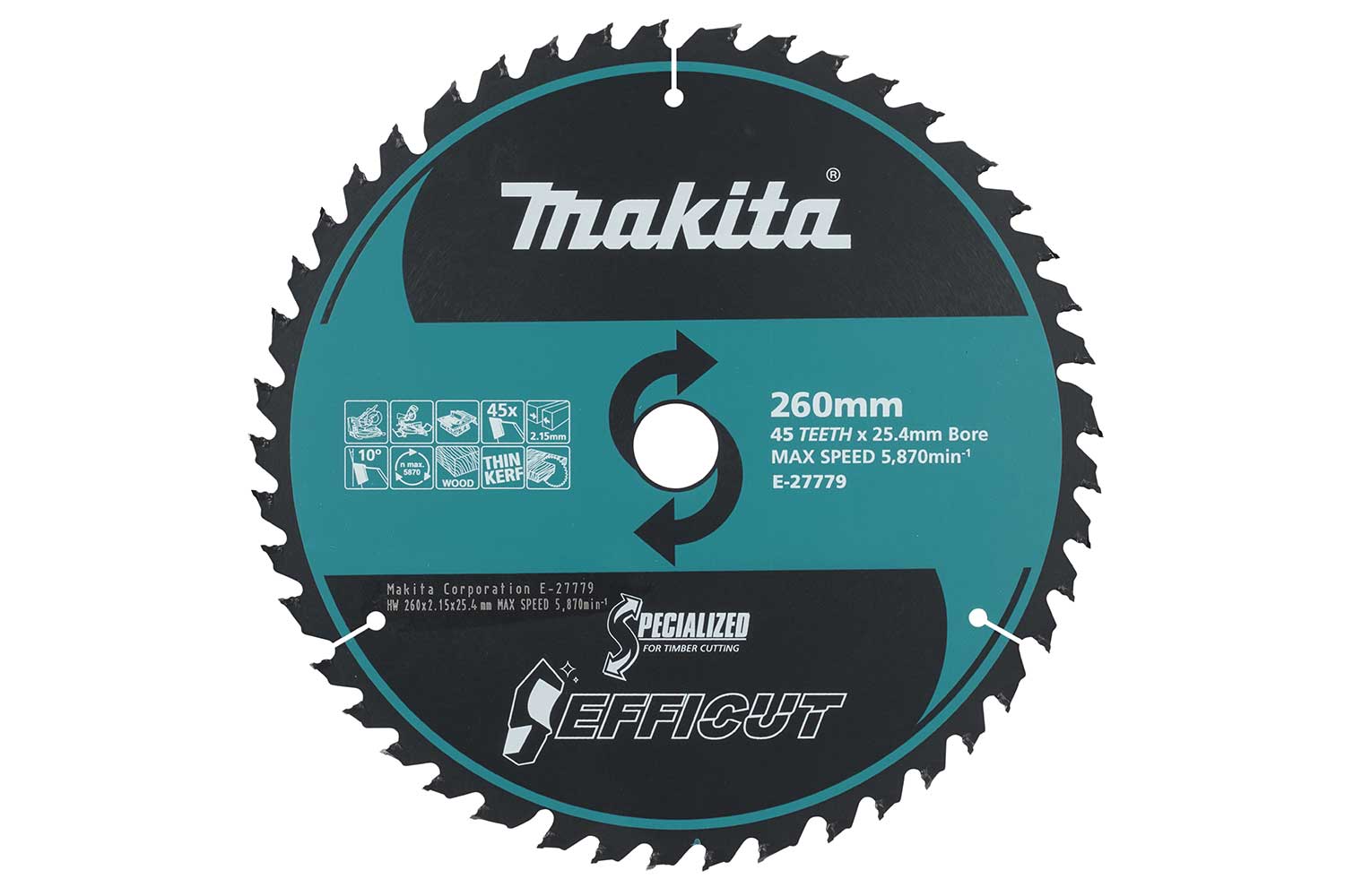 Makita EFFICUT Wood Blade 260 mm x 30mm 80T