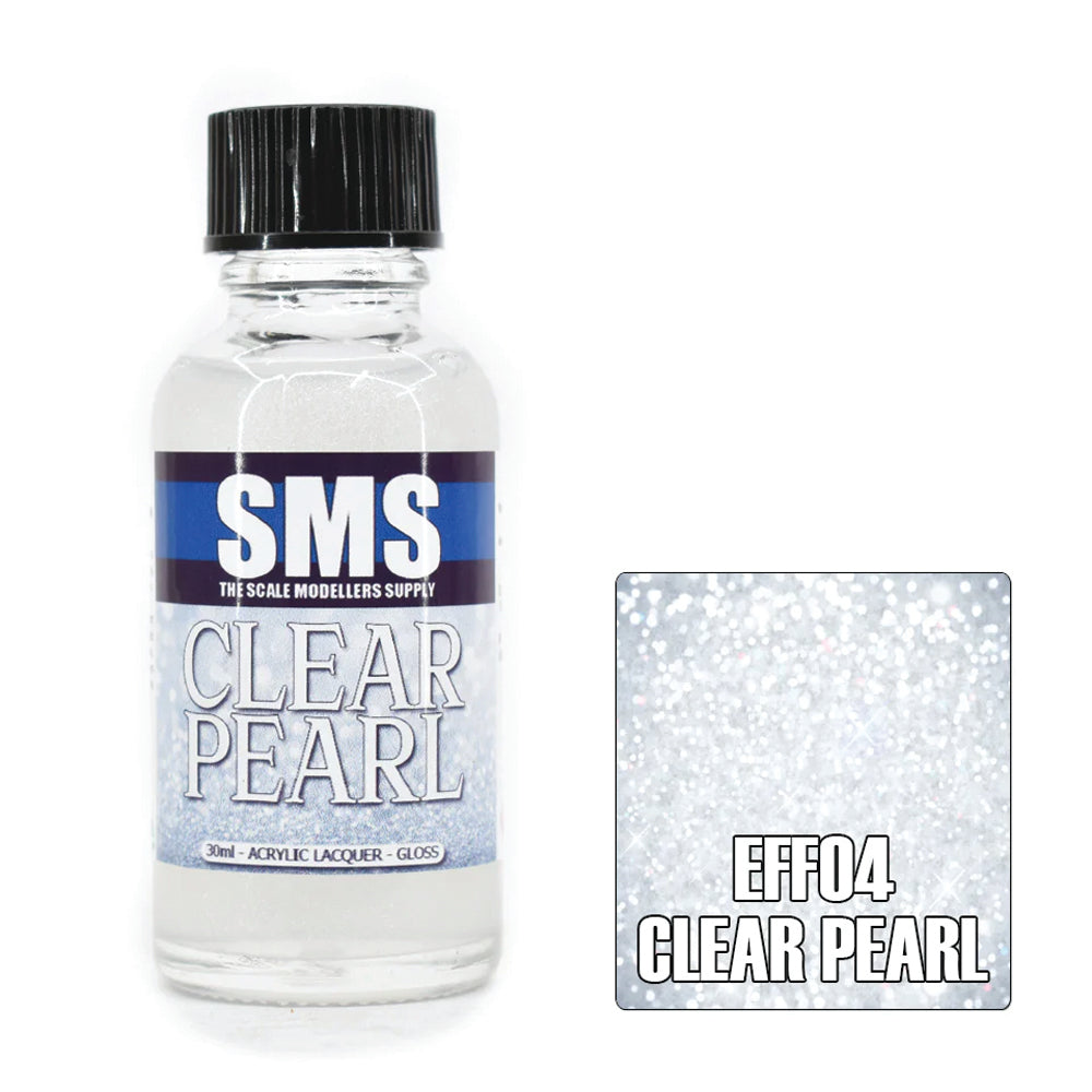 SMS Airbrush paint 30Ml Effects Clear Pearl Acrylic Lacquer Scale Modellers Supply