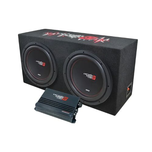 CERWIN VEGA XED SERIES DUAL 12" SUBWOOFER and ENCLOSURE WITH AMPLIFIER BASSKIT
