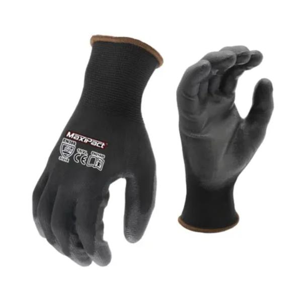 BREATHABLE WOVEN BACK GLOVES WITH PU COATED PALM XX-LARGE PAIR