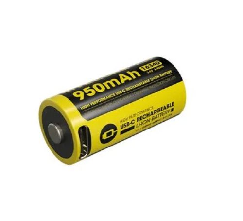 NITECORE LI-ION RECHARGEABLE USB-C 16340 BATTERY 950MAH 3.6V