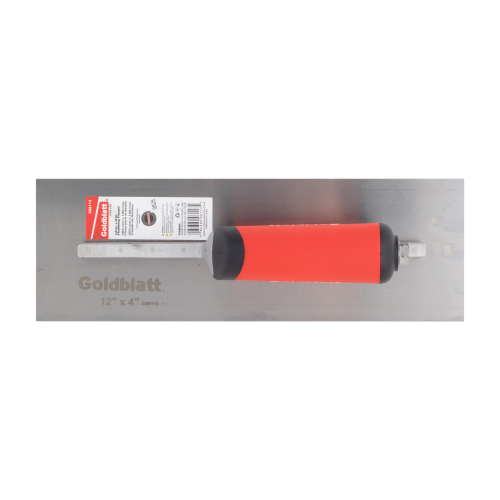 Goldblatt trowel with red handle on a white background