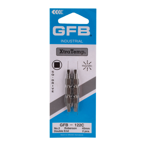 GFB industrial tool bit set packaging with blue and white design