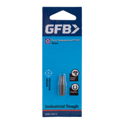 GFB Torx Tamperproof TT25 bit package on a white background