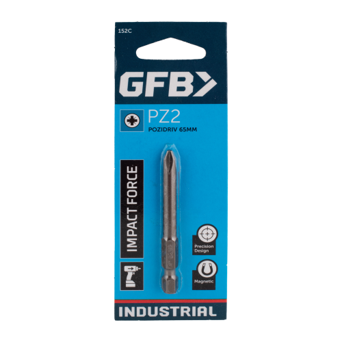 GFB impact driver bit packaging with blue and black design on a white background