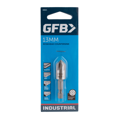 GFB rosehead countersink packaging on a white background