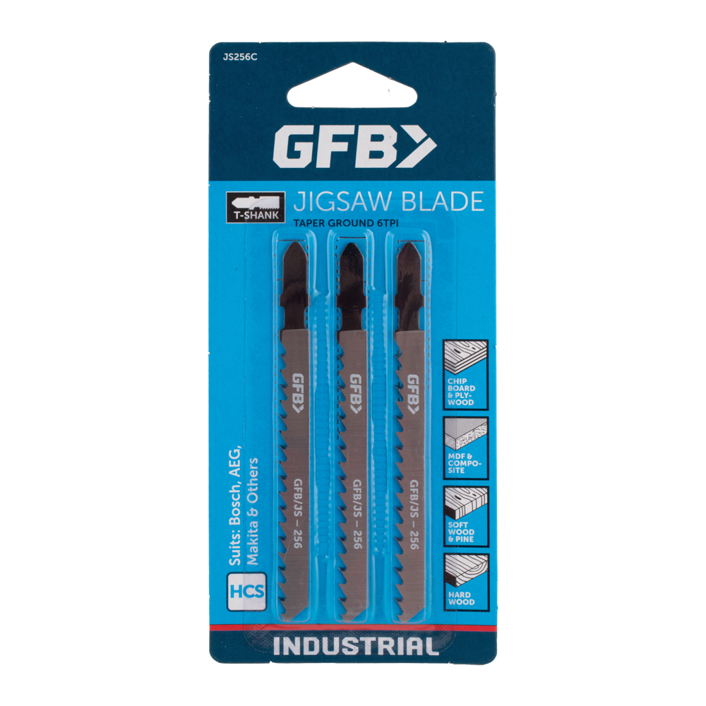 GFB HCS Jigsaw Blade Wood (100mm x 6tpi) - 3 Pack