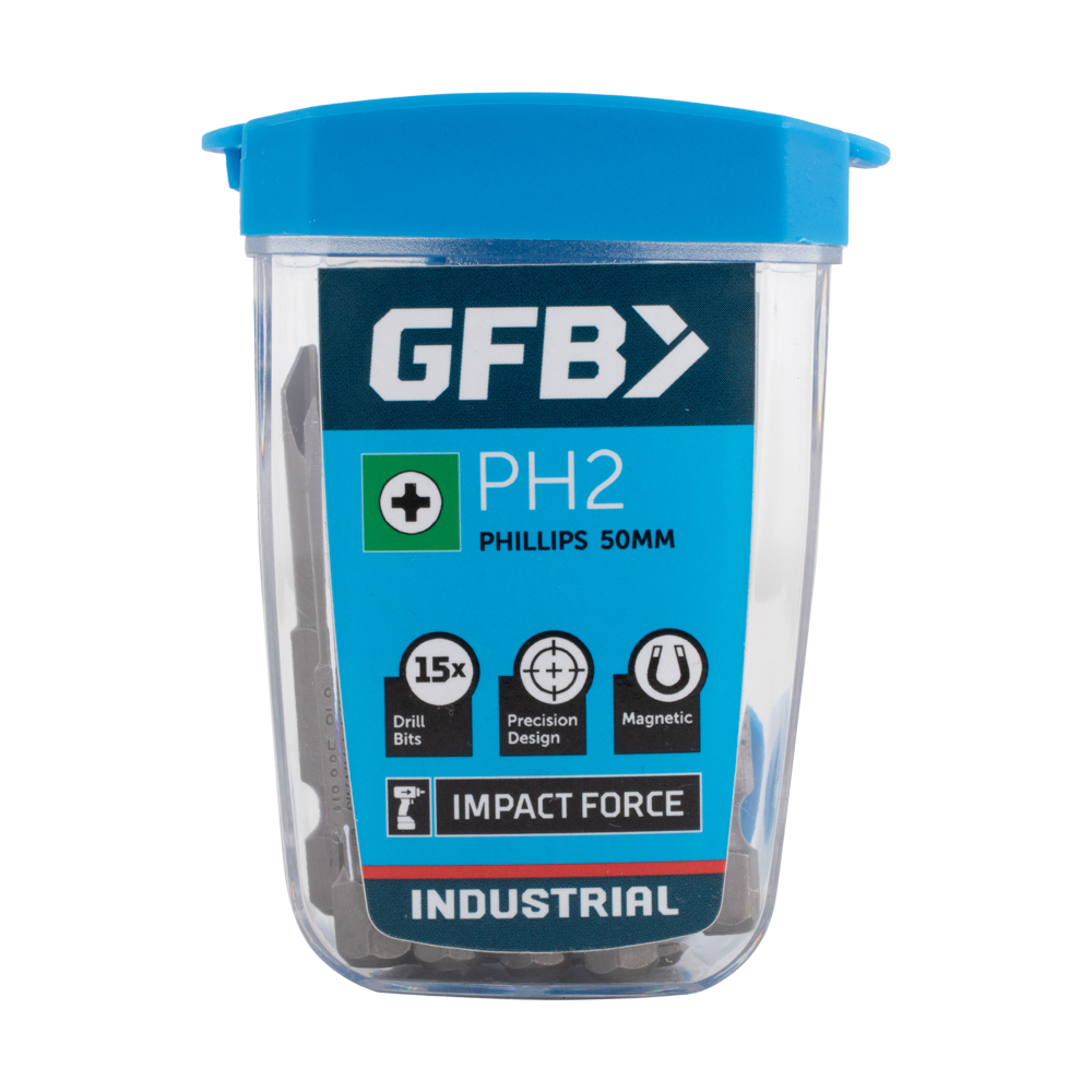GFB Phillips Driver Bit (PH2 x 50mm) - 15 Pack