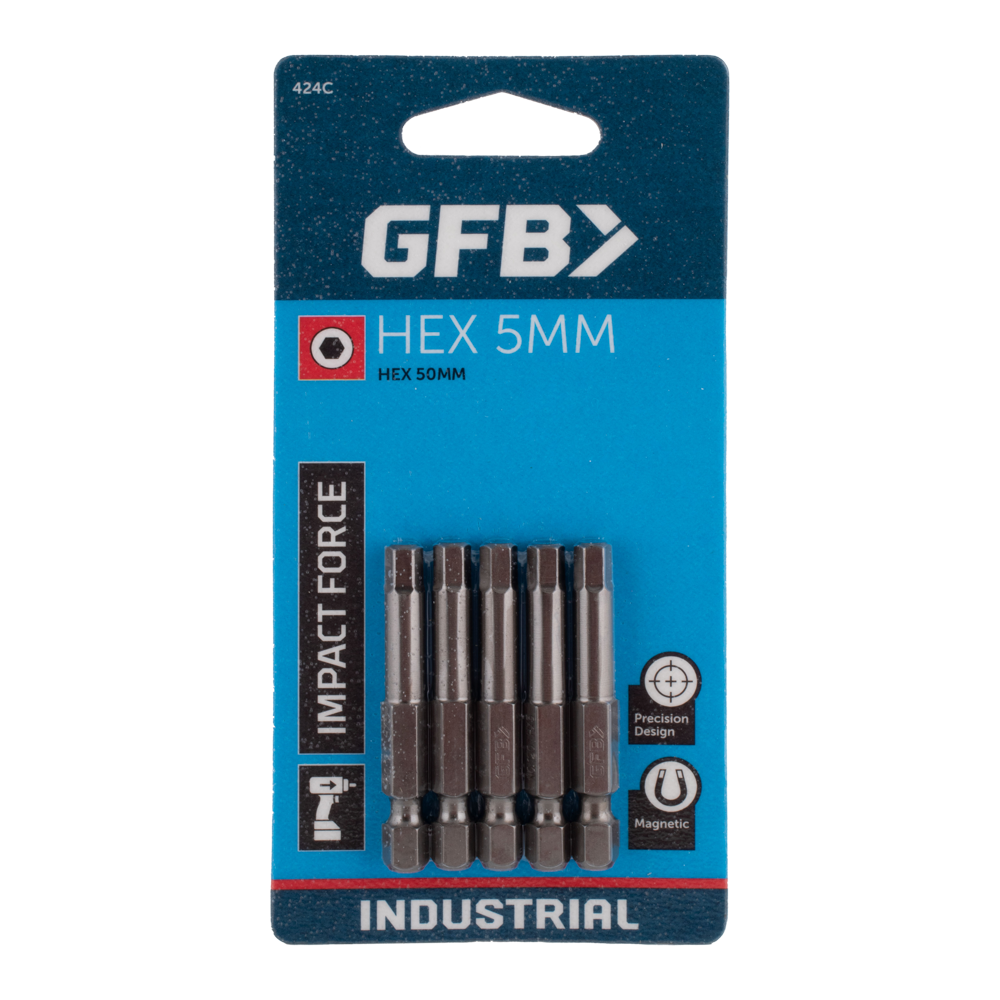 GFB Hex Driver Bit (5mm x 50mm) - 5 Pack