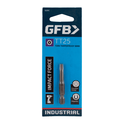 GFB impact force drill bit packaging on a white background