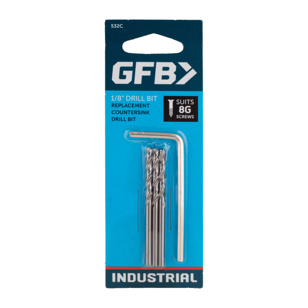GFB Replacement Pilot Drills (Suits 8G Screws) - 3 Pack