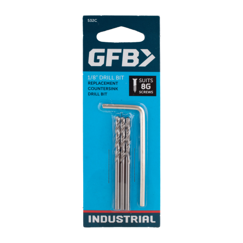GFB drill bit package on a white background