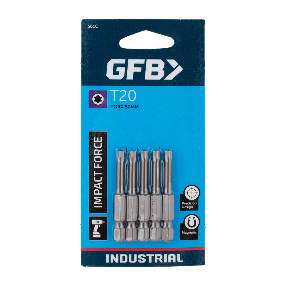 GFB Torx Driver Bit (T20 x 50mm) - 5 Pack
