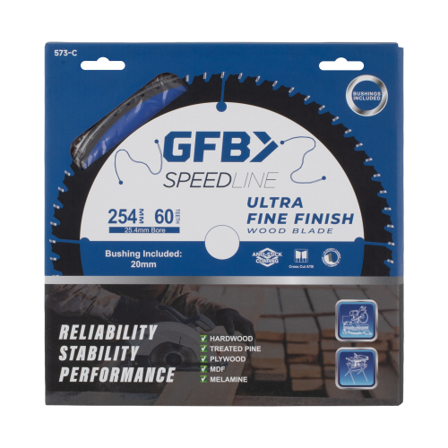 GFB Speedline Ultra Fine Finish Circular Saw Blade 254mm x 60tpi